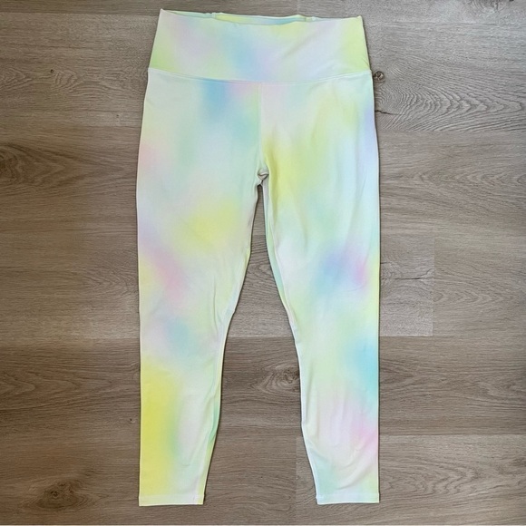 Fabletics Boost PowerHold High-Waisted 7/8 Legging, Blur/Lemon Crème - Picture 7 of 14